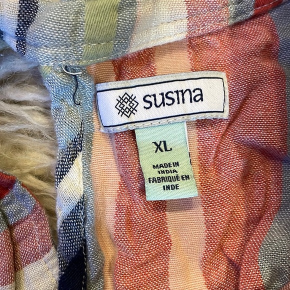 Susina ruffle sleeve multi color stripe blouse - Picture 7 of 8